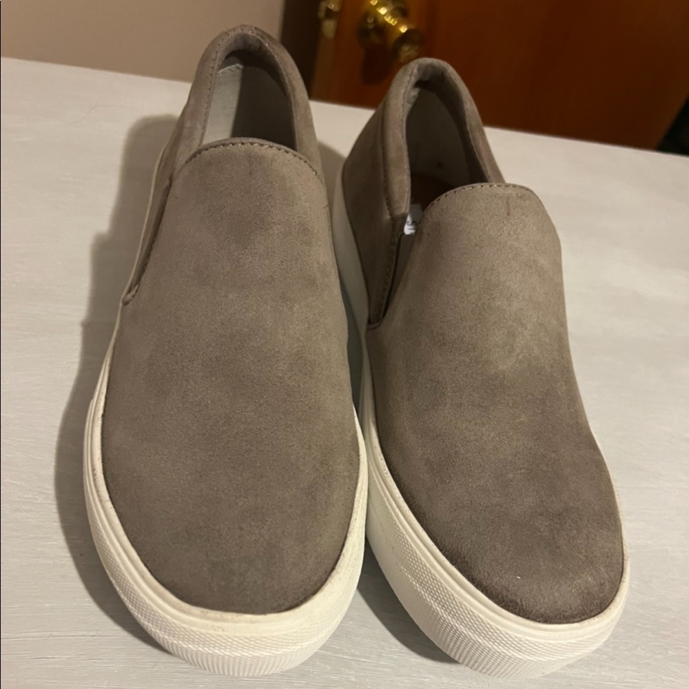 Steve Madden Gills grey suede slip on sneakers. Brand new in box.